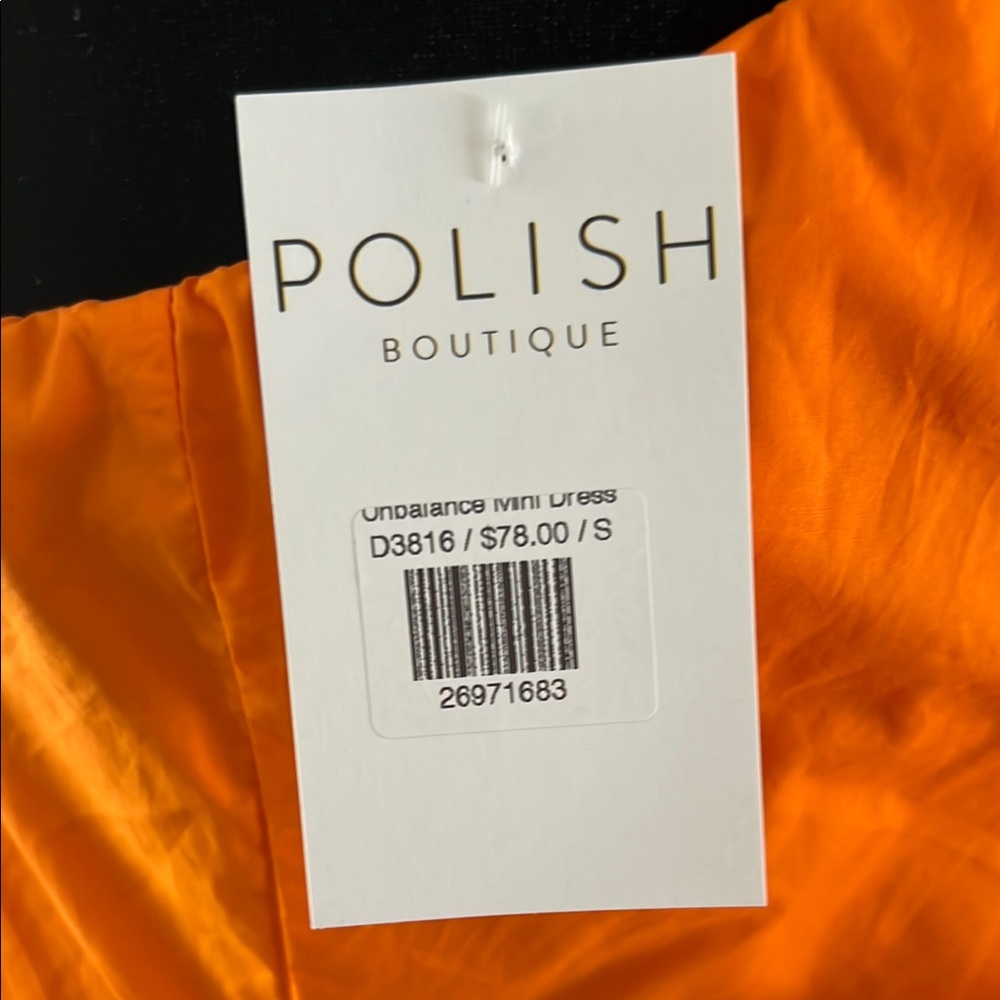 Orange One-Shoulder Ruffle Dress - Picture 8 of 8